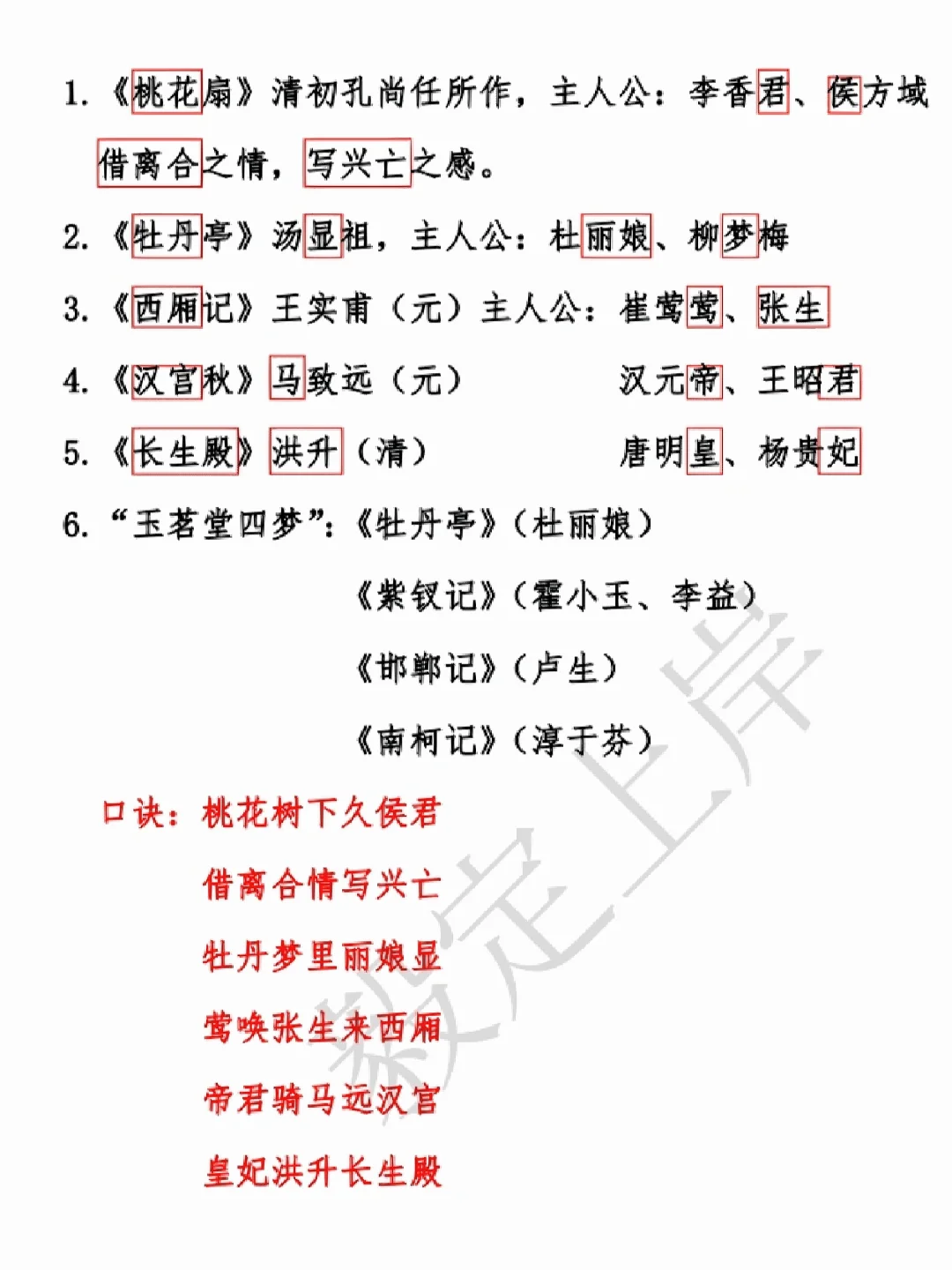 文史常识（口诀记忆