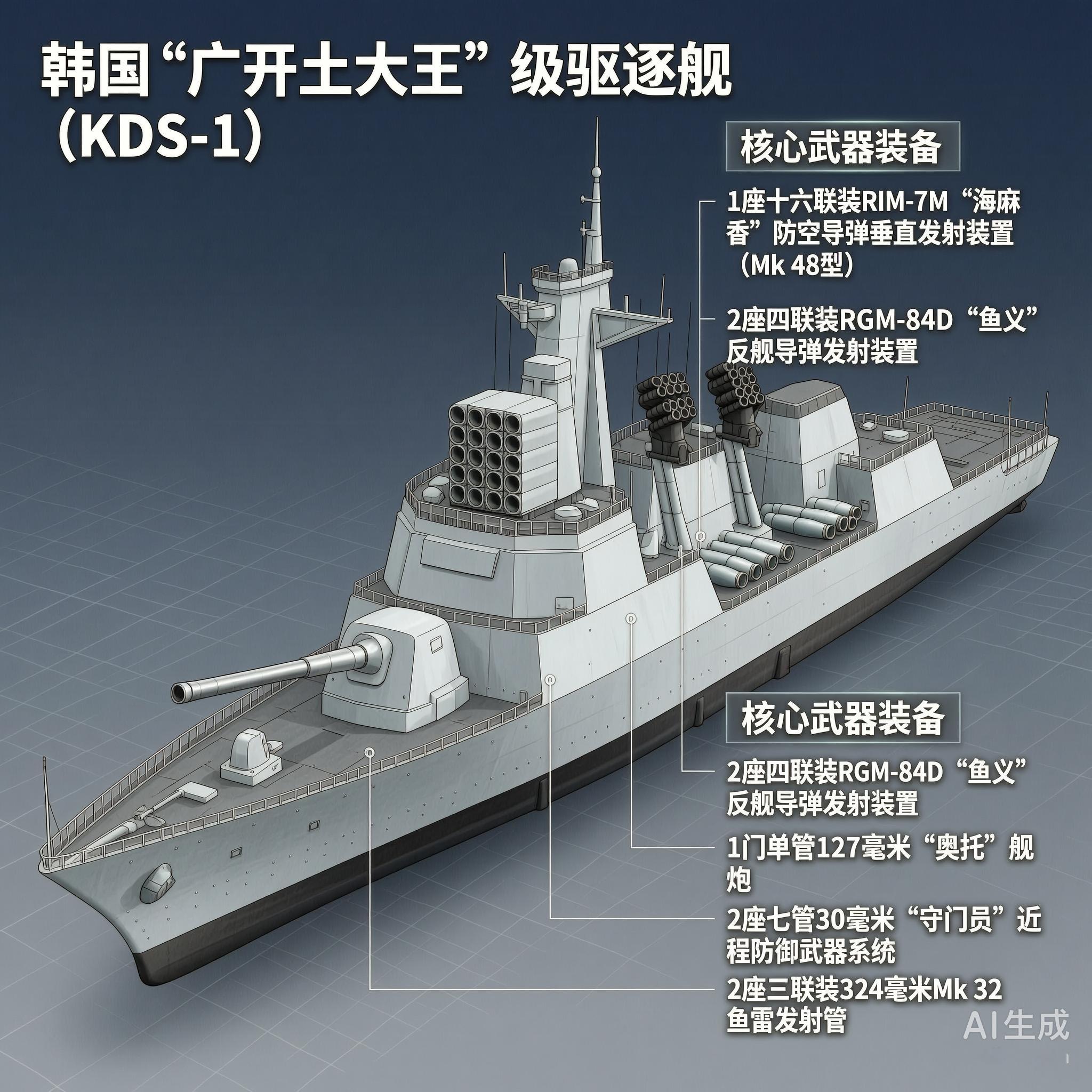 军事ai新视野 韩国“广开土大王”级驱逐舰“广开土大王”级驱逐舰是韩国自行设计建