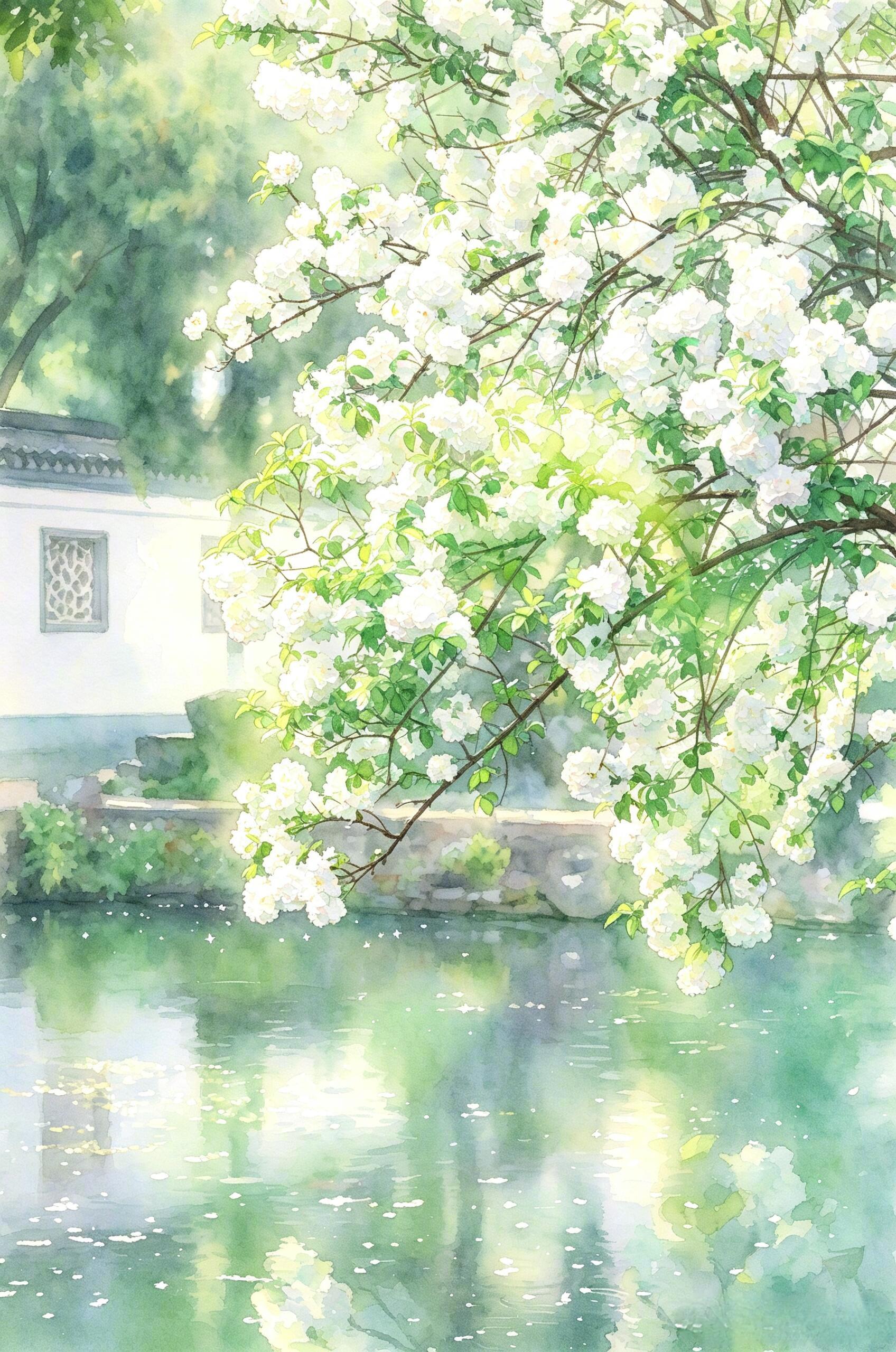 一墙繁花，一檐春色，藏尽江南温柔。 