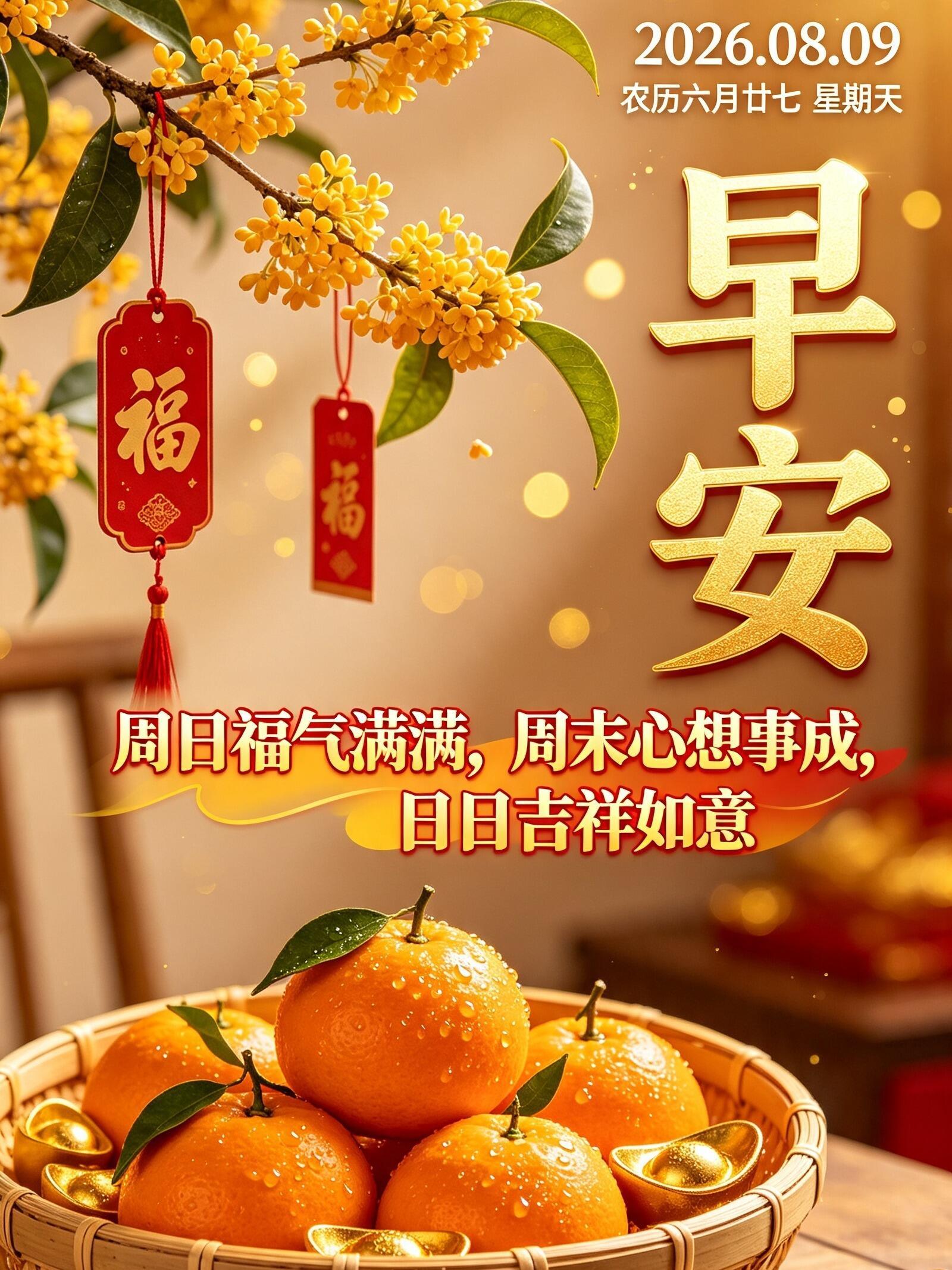2026.8.9周日早安祝福图片壁纸拿图吱一声噢～ 