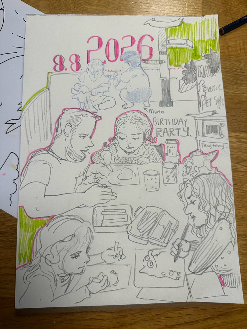 周末聚会，画点速写✍️ 