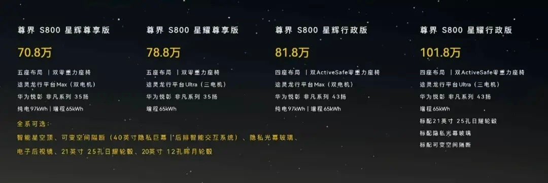 尊界 S800 起售价 70.8 万，价格确实有点出乎意料。一种「我买不起，但我
