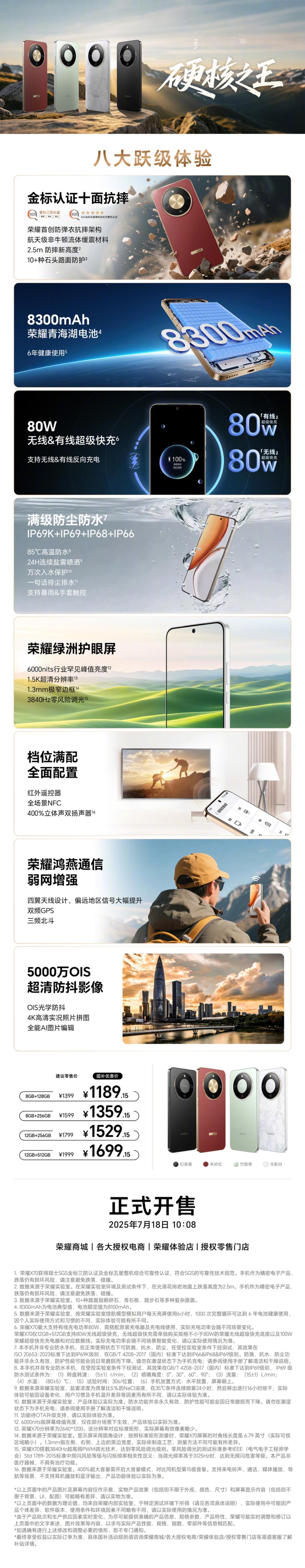硬核之王，荣耀X70今日正式开售。
对于追求坚固耐用并且实惠的小伙伴来说，这个应