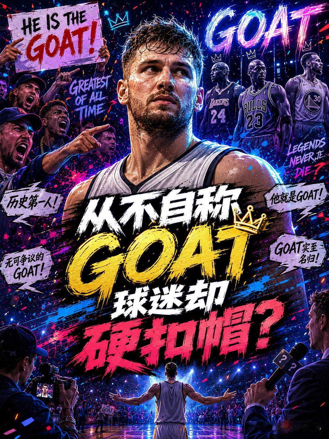 从来没有承认自己是NBA最伟大的球员，但是一众球迷硬把这顶GOAT桂冠扣在了他头
