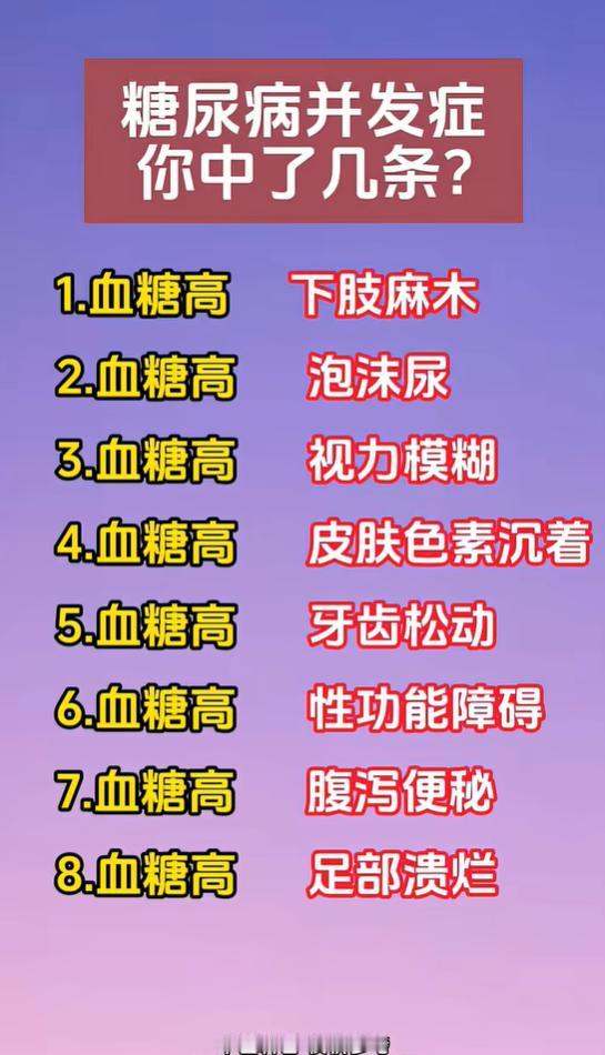 3. 血糖长期偏高，当心 8 类并发症，早点留意信号