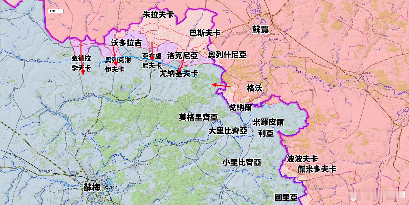 更新蘇梅一線態勢烽火问鼎计划 俄羅斯武裝部隊目前距離蘇梅郊區約28公里。 ​​​