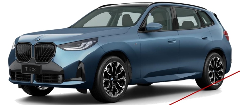 9月份之后的宝马X3 xDrive30L进气格栅、前后保险杠饰条、车窗饰条、车顶