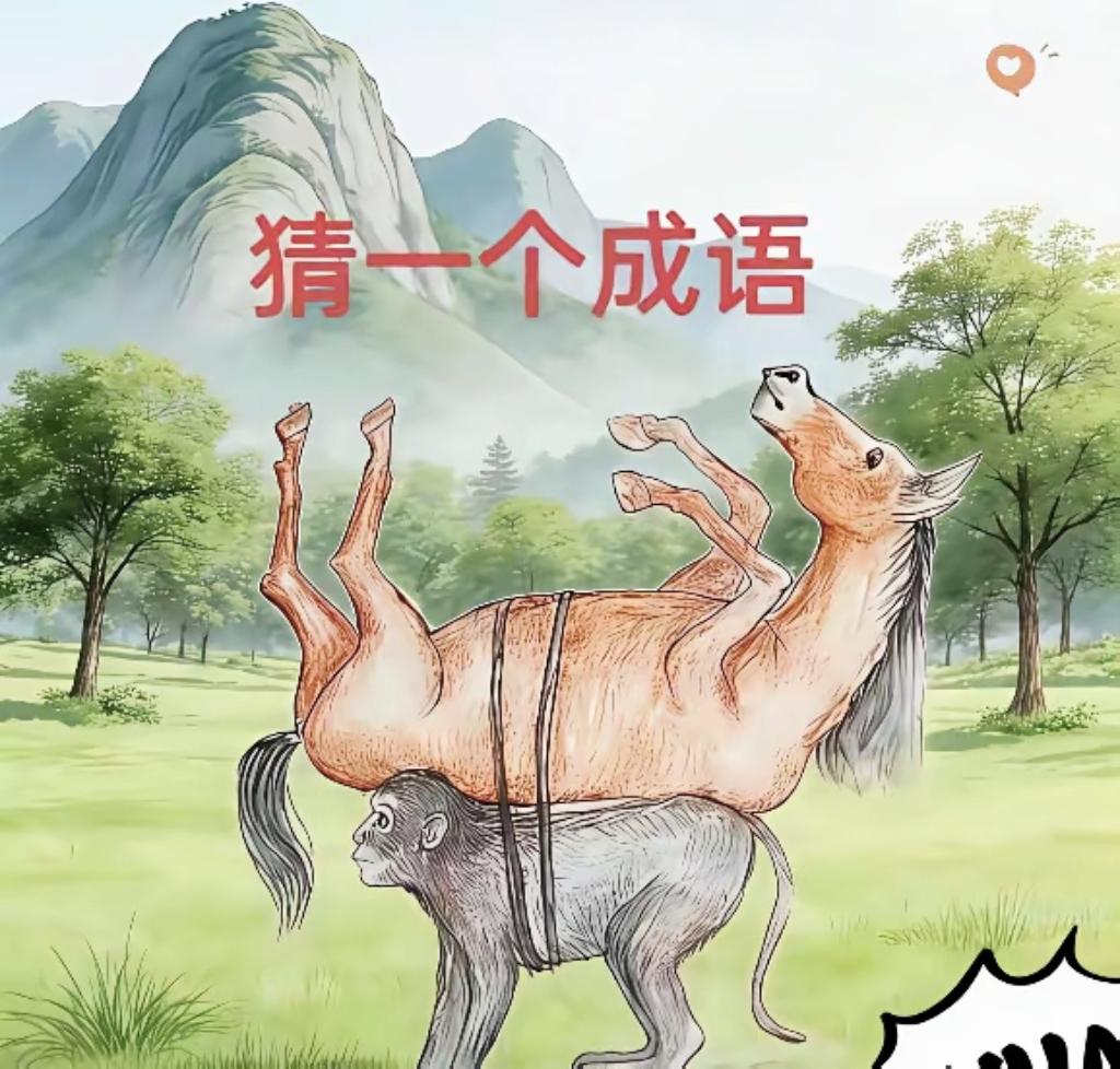 猴驮大马猜成语，你能答对吗

看图猜成语