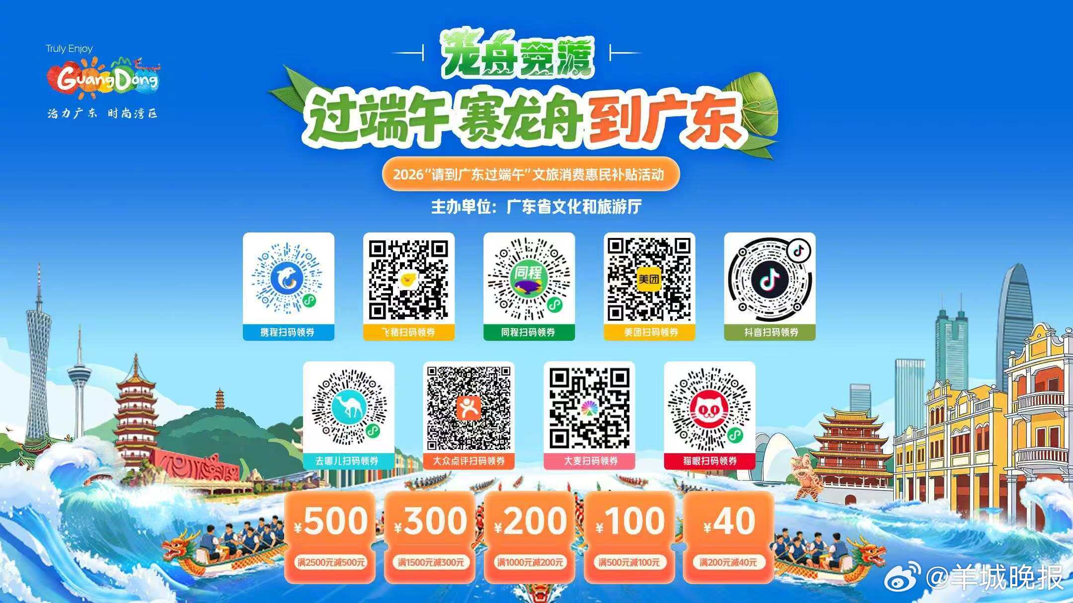 【#广东发放总计3000万元文旅消费券#】6月16日上午10时！2026“请到广