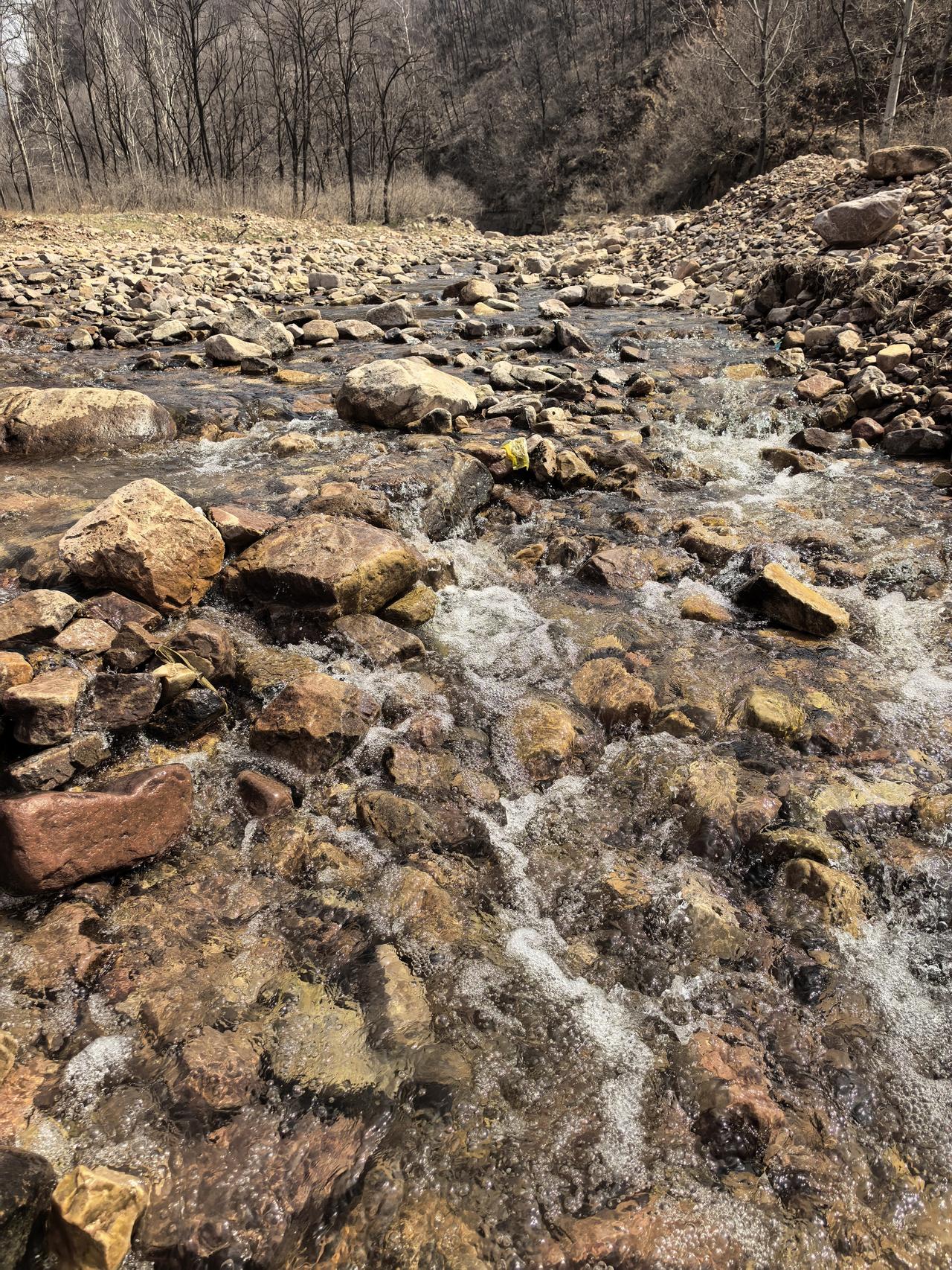 绿水青山就在身边。
春天来了，河里的水也涨起来了，周末到小城附近村庄的一条小石河