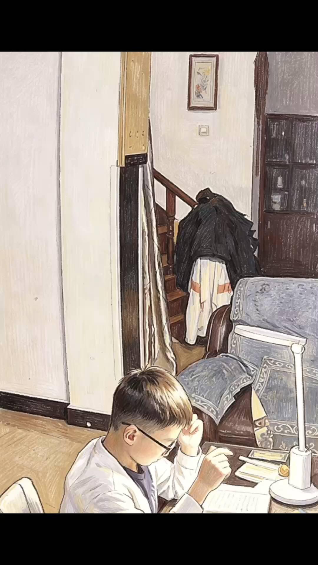 妈妈辅导孩子转身离开后，孩子狠狠的给了自己两耳光。
民生面对面。
学习有时并不是