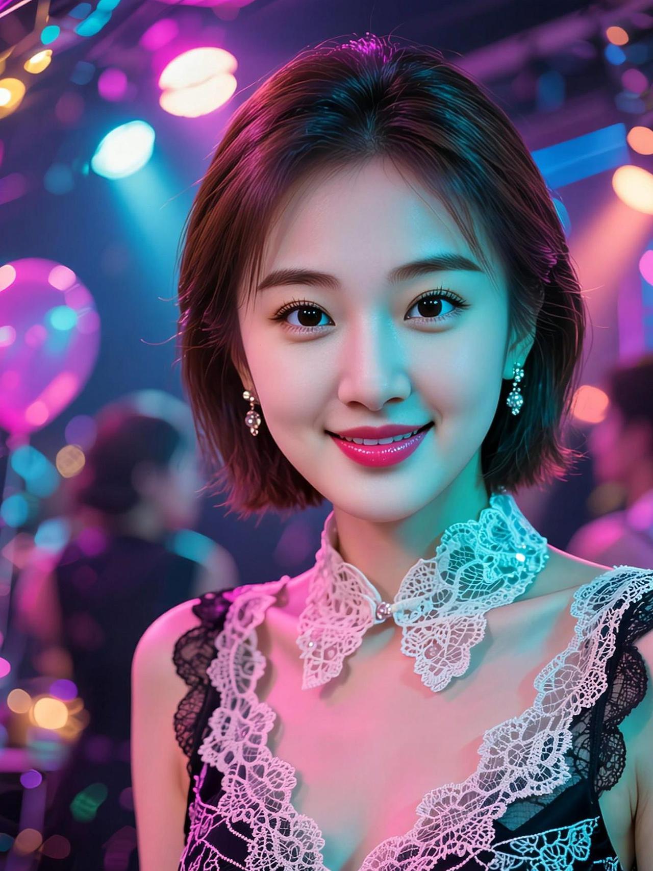 迪厅氛围感写真 抖音ai创作 高颜值