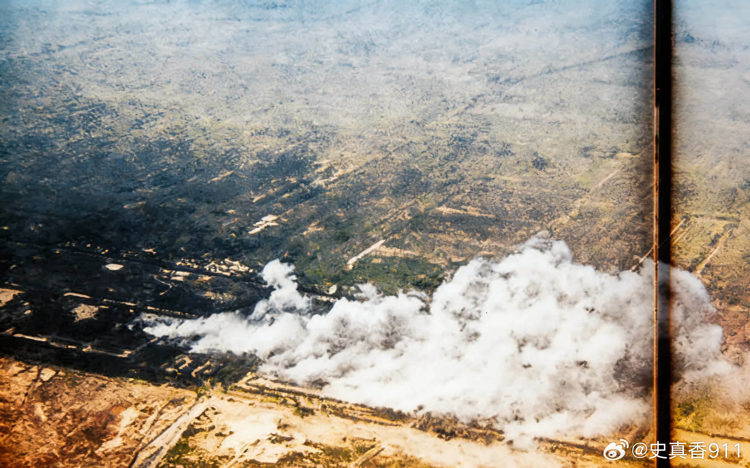 老照片中的历史：南苑之战的航拍照。南苑之战，日军轰炸南苑守军兵营历史
