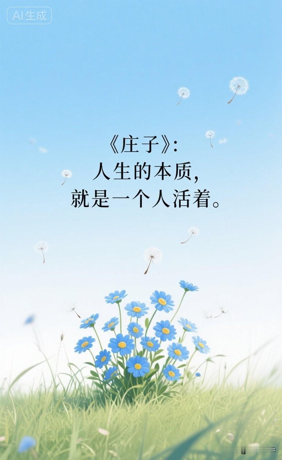 《庄子》：人生的本质，就是一个人活着。

《庄子·在宥》里说：“独来独往，是谓独