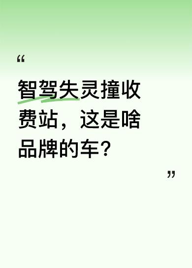 有车主称开启智驾，到收费站附近才提醒退出，速度慢还识别晚。提示智驾结束时，竟发现
