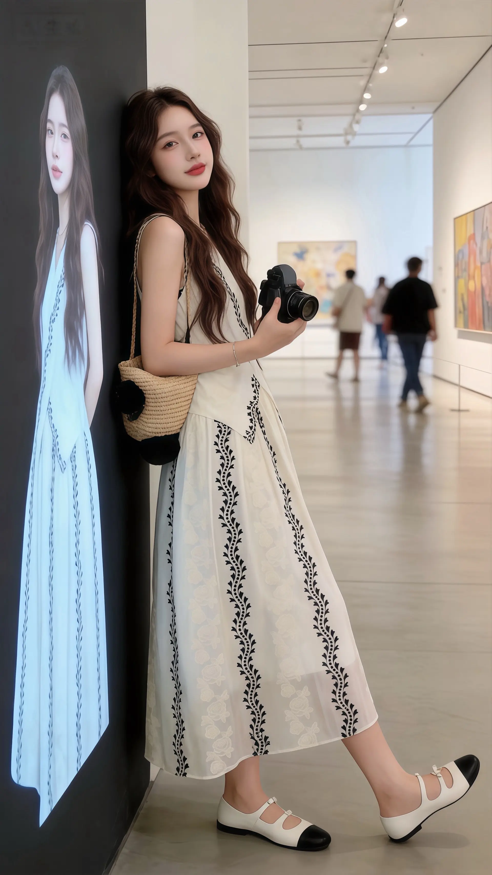 被易梦玲的中式美征服了法式鱼骨裙自带白月光滤镜姚安娜淡蓝色流光长裙造型...