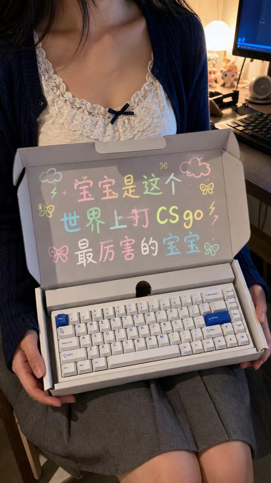 怎么只是给他买了个键盘，他就说要嫁给我达尔优cool68 女朋友送的键盘 展示键