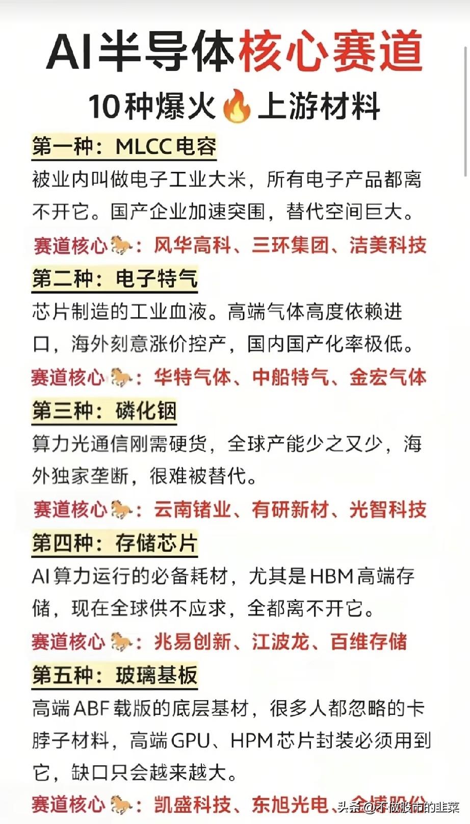 AI算力浪潮下，十大紧缺上游材料迎来机遇
 
算力基建的持续扩容，正在把半导体上