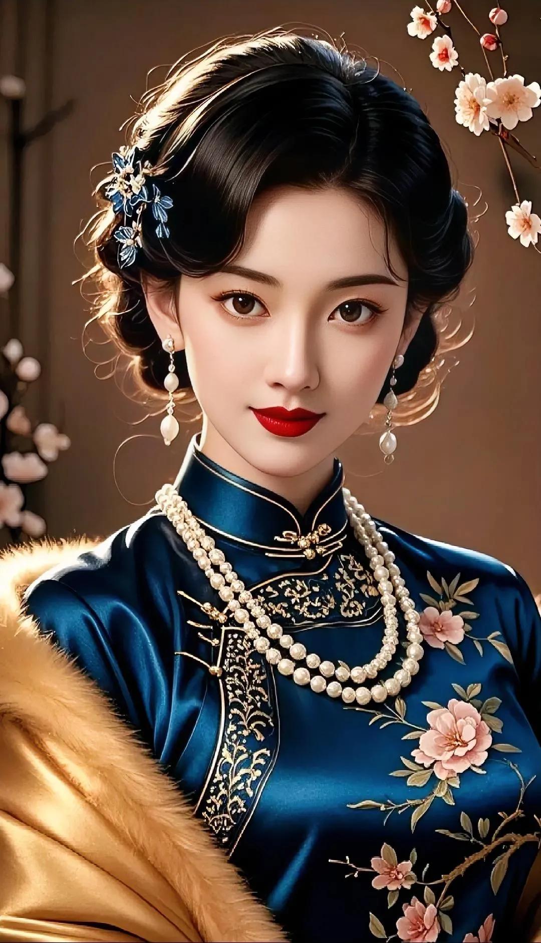 典雅旗袍女郎，复古风情，韵味国风旗袍美女、 优美旗袍少女 清纯旗袍美女 十足。