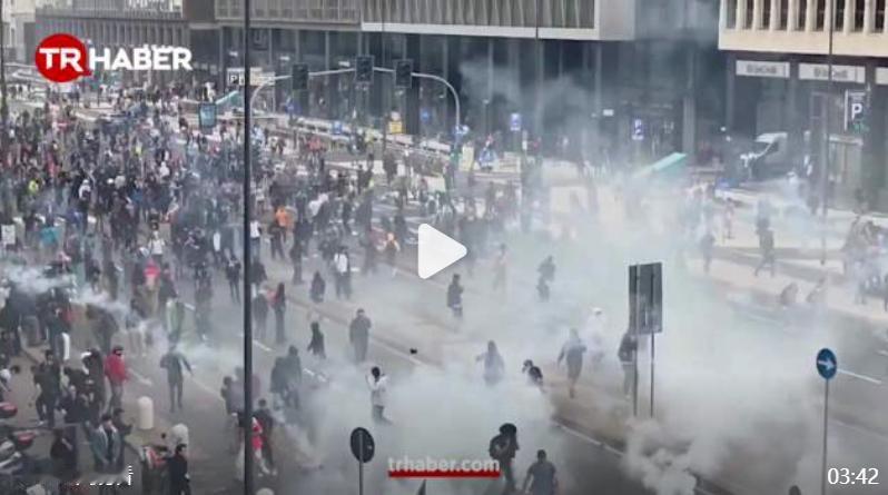 正义和善良的人民。据报道，意大利全国75个以上城市总罢工，数百万人走上米兰、那不