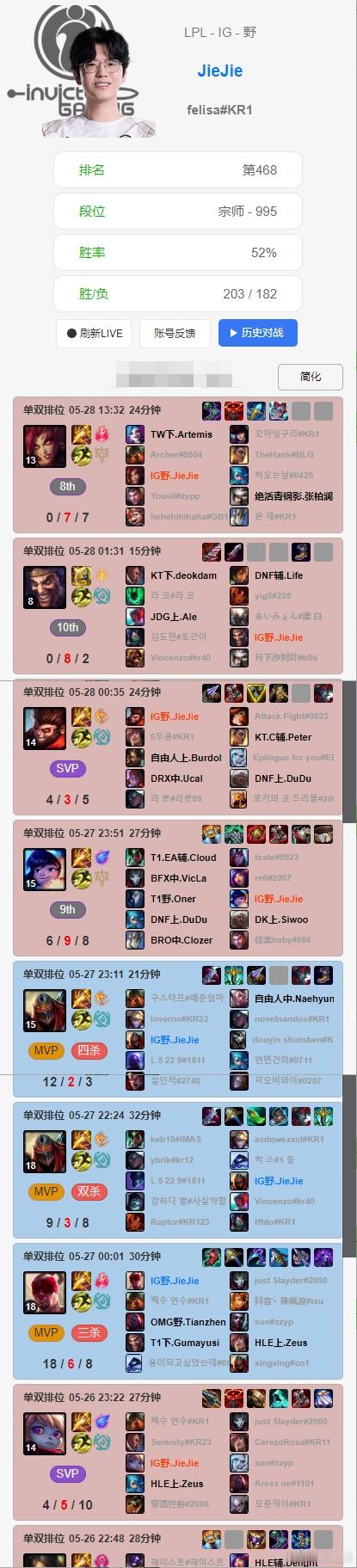 淘汰首轮将迎战BLG，Jiejie下午一点多就起来登上韩服进行训练！2025LP