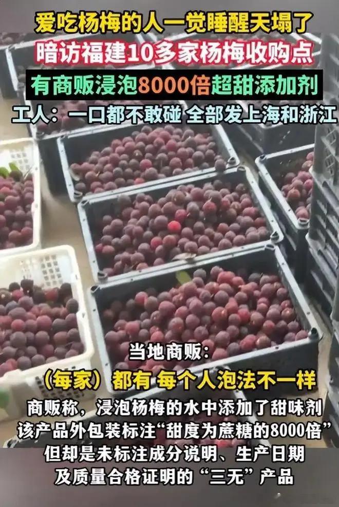 接上期。最近，福建漳州“泡药杨梅”又一次刺痛国人的心。“泡药杨梅”危害到底有多严