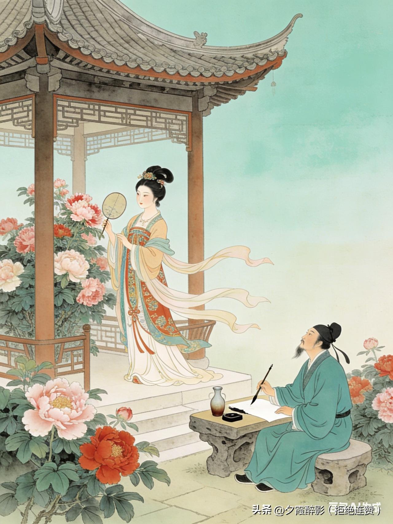 李白笔下的“盛世美颜”｜云想衣裳花想容
 
“云想衣裳花想容”，是李白写给杨贵妃