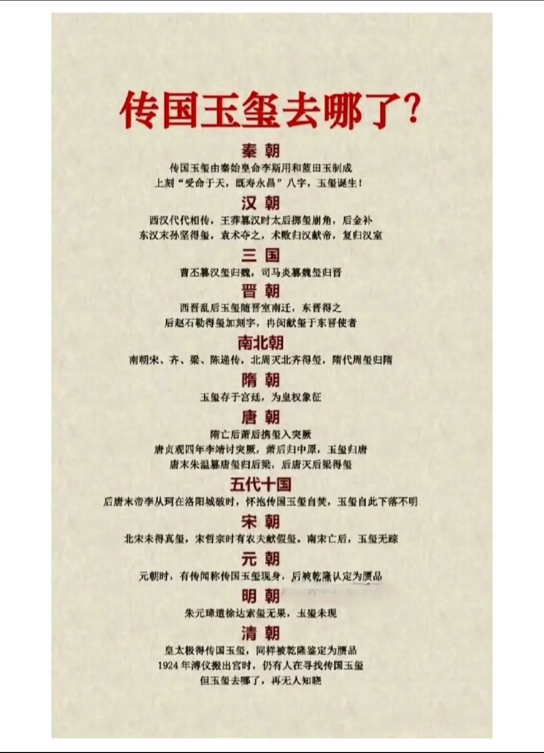 传国玉玺到底去哪儿了？传国玉玺之谜