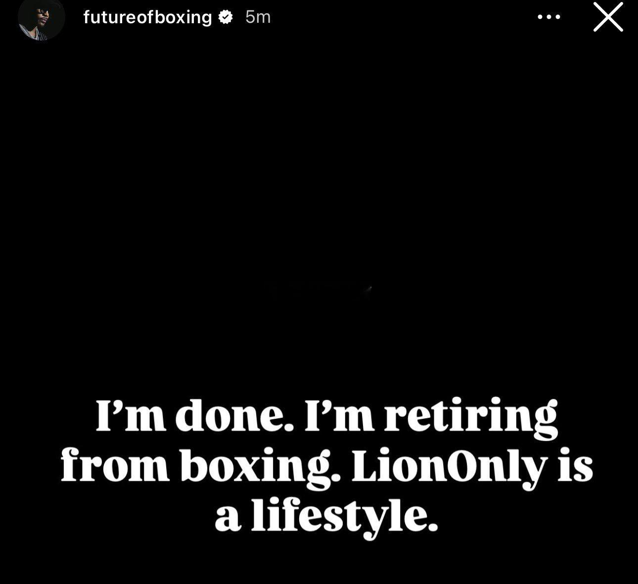 拳坛速递 杰马尔-查洛（Jermall Charlo）秒删 自己 发布的 退役资