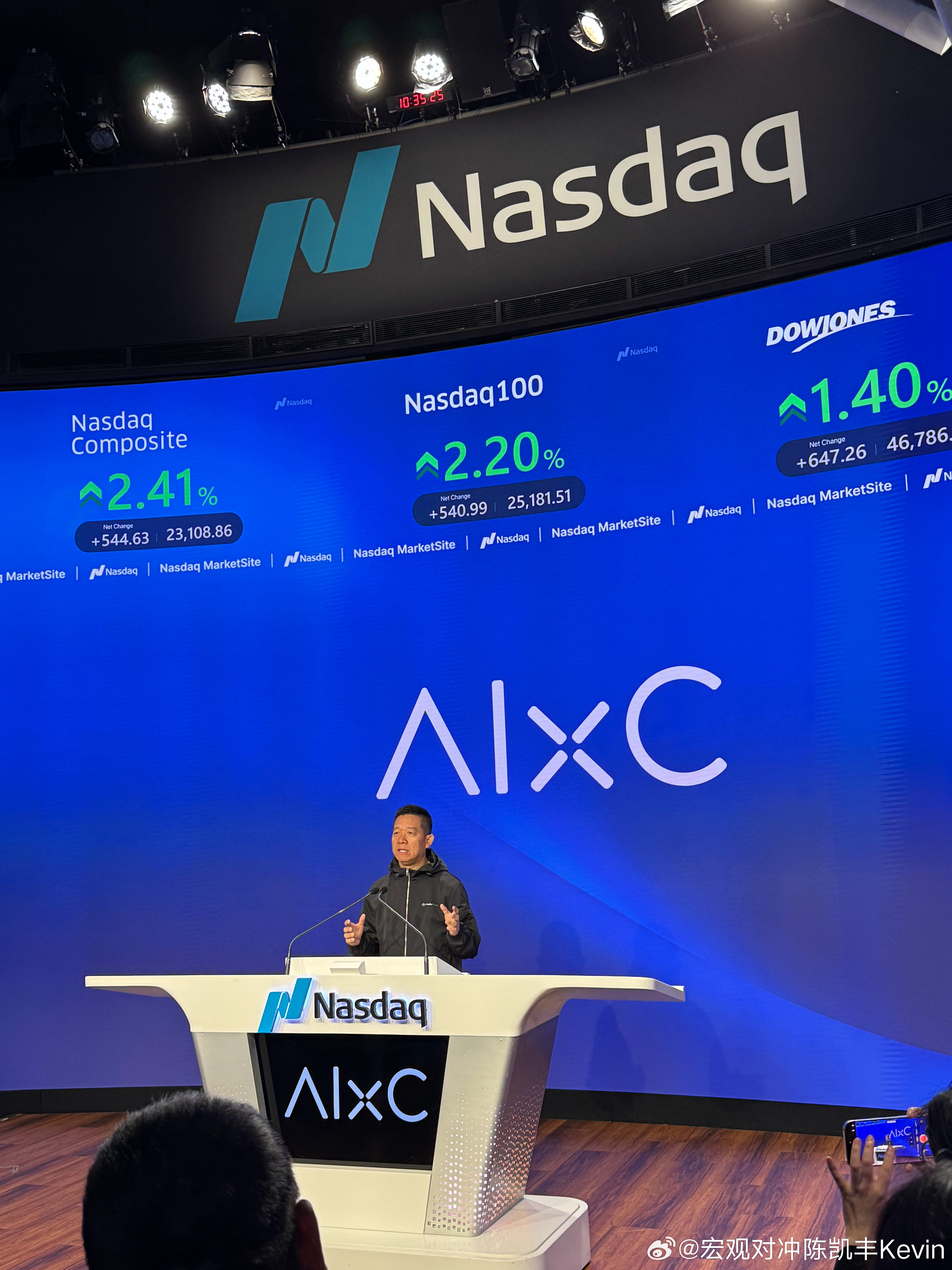 祝贺贾总第二次来纳斯达克敲钟