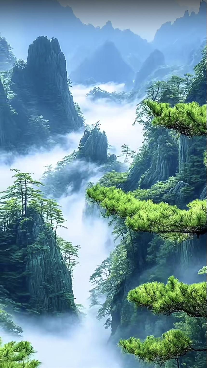 上联：高山不语拥千树
下联：深谷无言纳百川