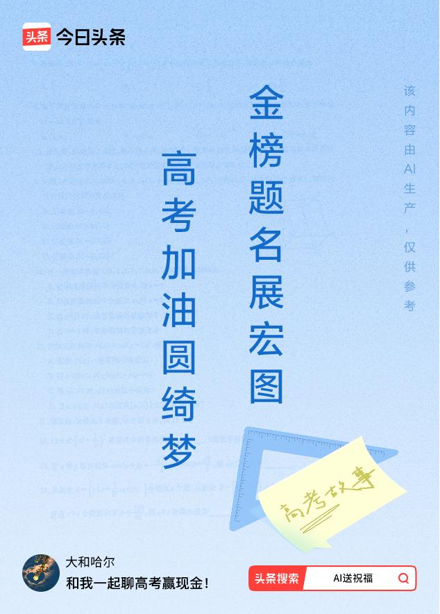诗词对联送祝福上联：高考加油圆绮梦，下联：金榜题名展宏图。我正在参与【诗词对联送