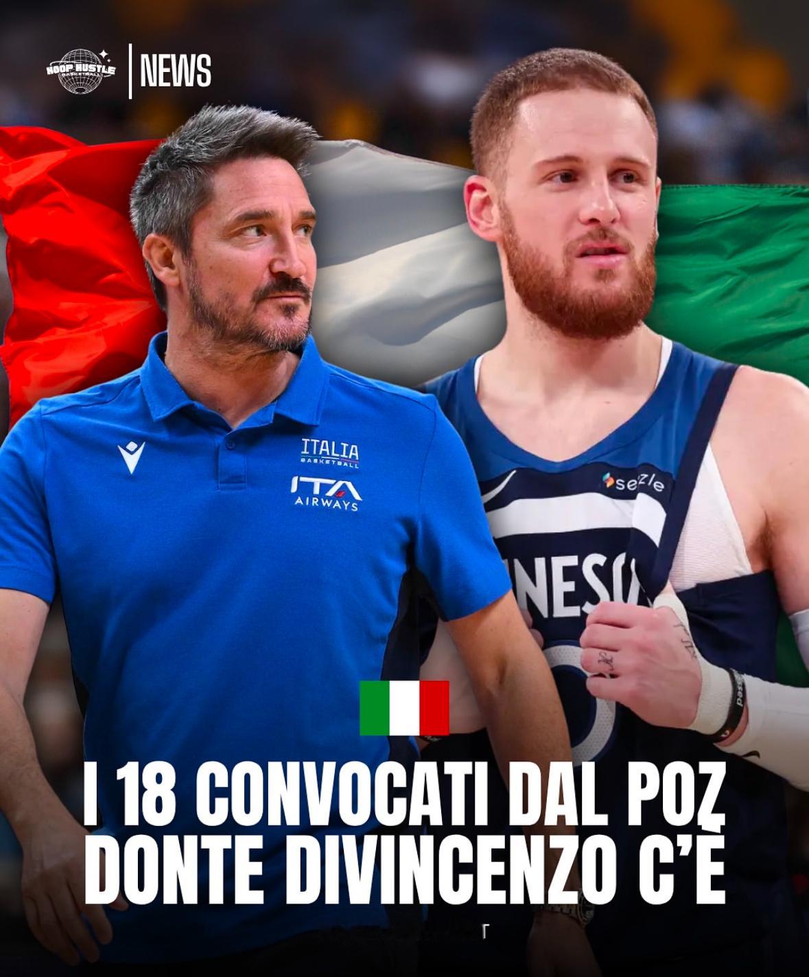 根据欧媒消息NBA森林狼后卫迪温琴佐被意大利男篮归化，只要意大利护照正式下发，他