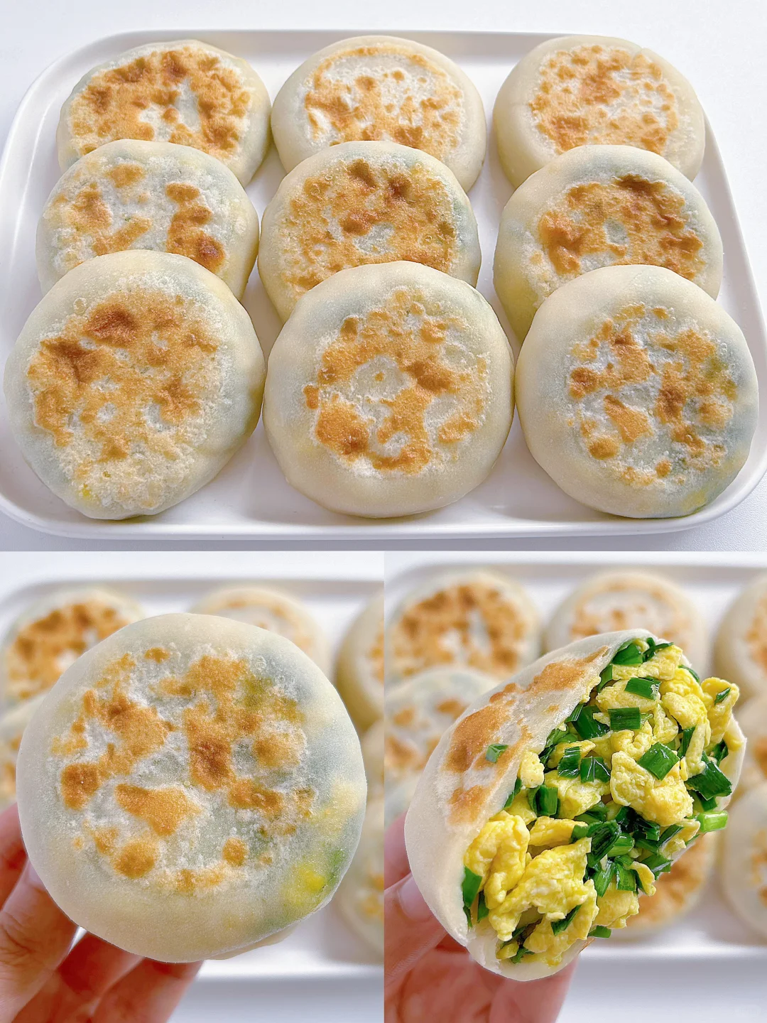 不用发面｜皮薄馅大的韭菜鸡蛋馅饼，超好吃