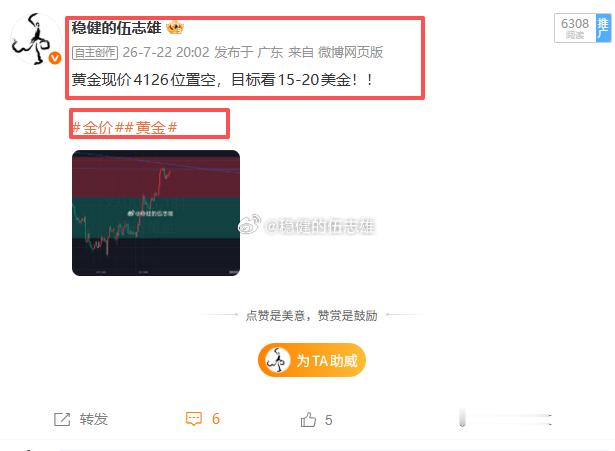 黄金4126空单抵达4134止损8美金离场老话不假，人狂自有天收。前脚刚美滋滋谈