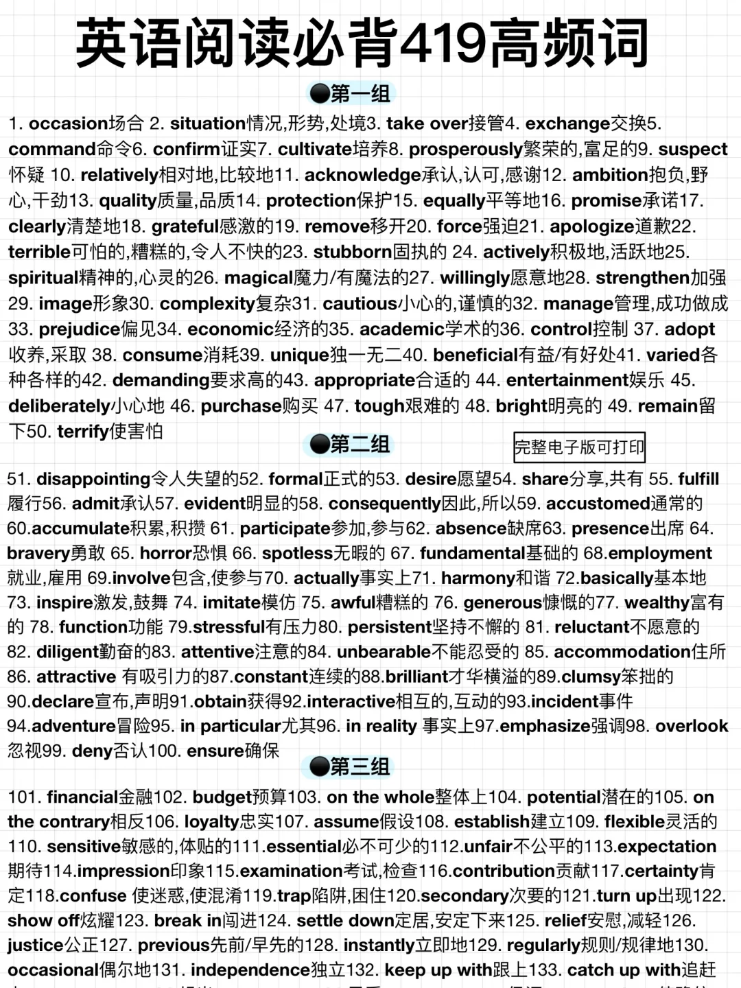7天背完！英语阅读拿捏住了！稳上130+！
