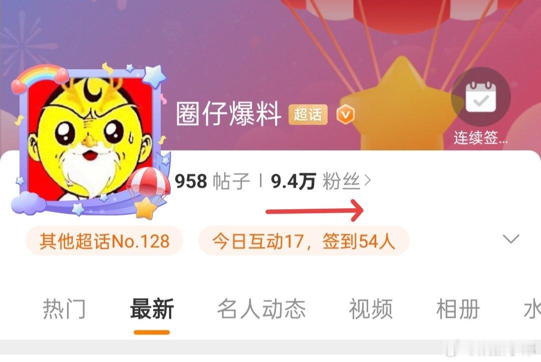 这个超话圈仔爆料[超话]是我2020年更新网猴咨询时建的，一转眼粉丝9.4万了，