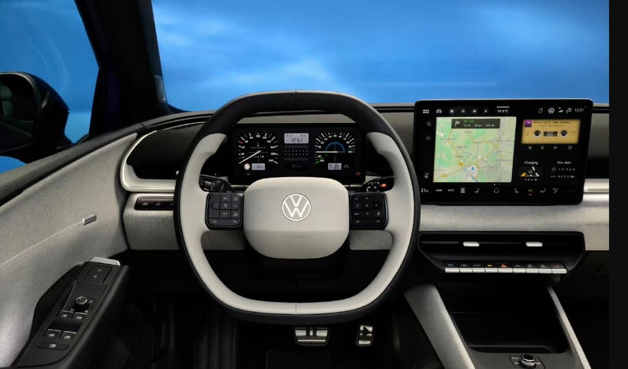 爱了爱了，一秒拉回桑塔纳时代，大众ID.Polo这仪表切换，太致敬经典了！内饰布