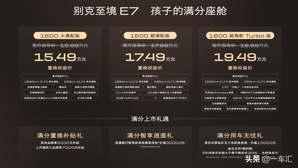 别克至境E7正式上市，置换权益价仅15.49万起，这是直接掀桌子了？
 
在北京