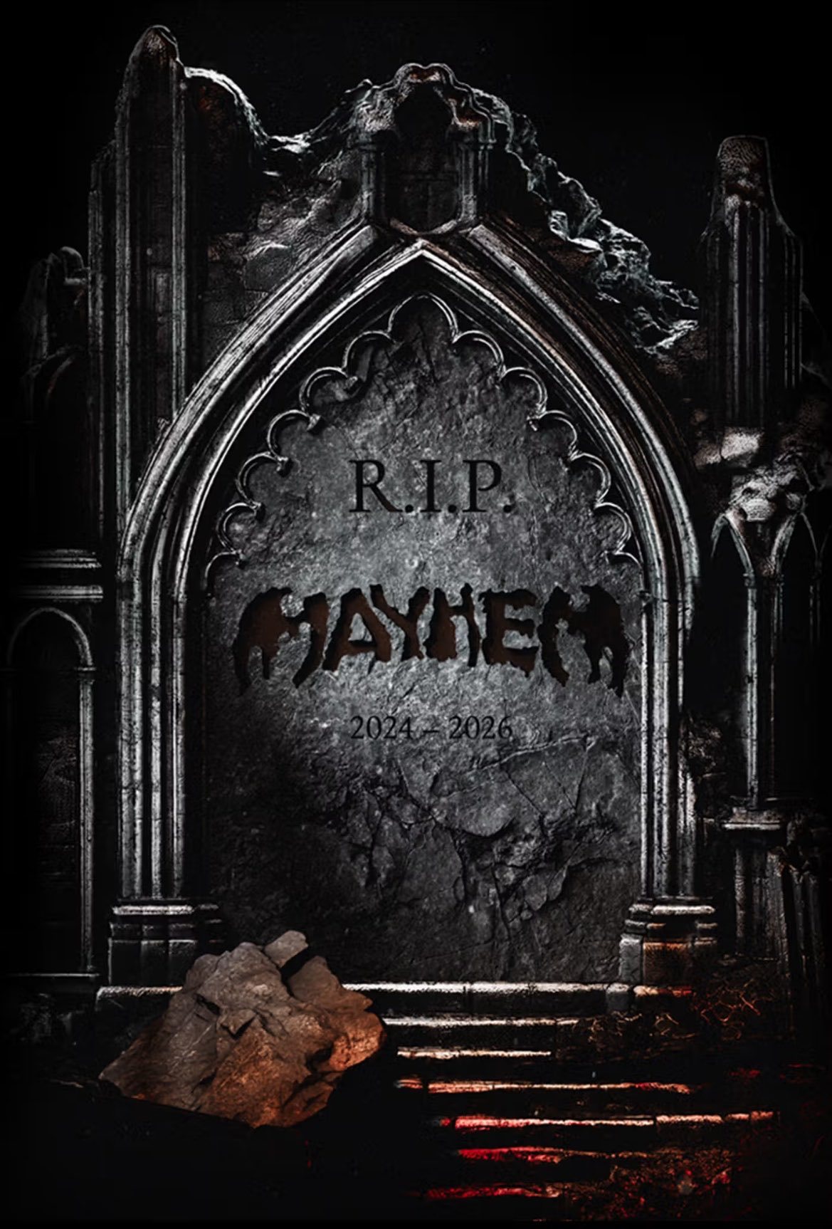MAYHEM 2024一2026 官网更新墓碑影像，Lady Gaga正式宣告M
