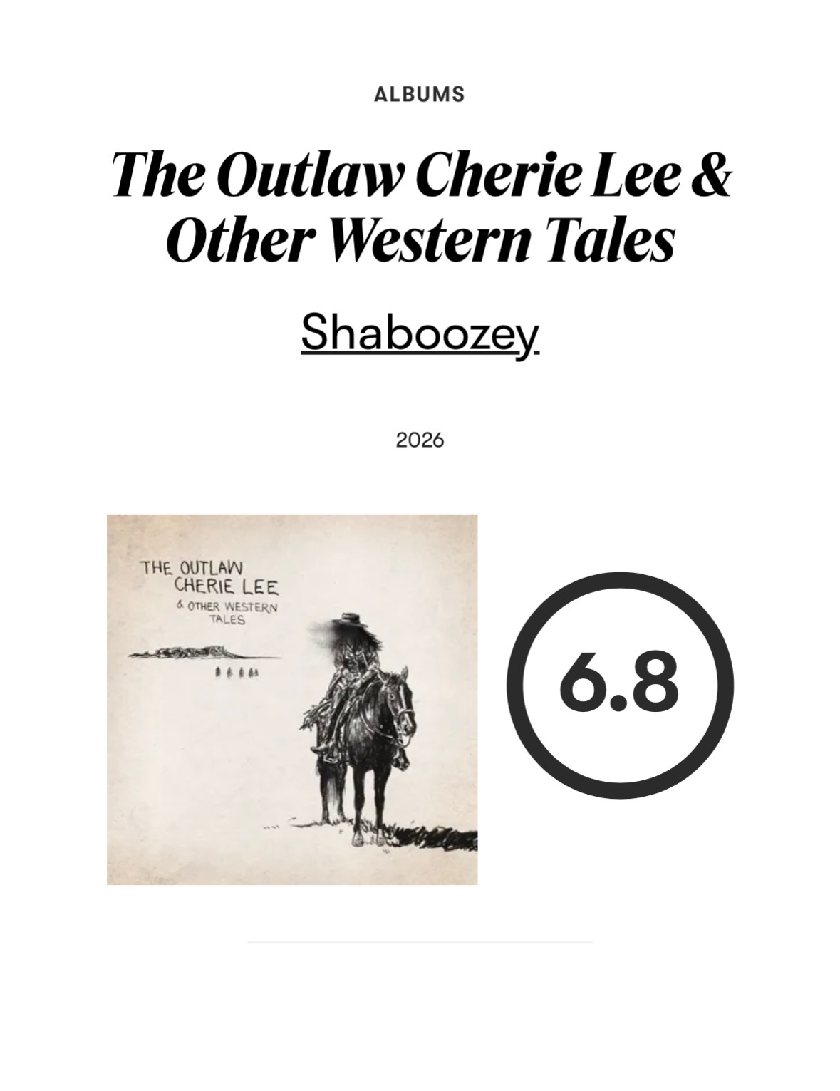 【乐评速递】Shaboozey 第四张录音室专辑『The Outlaw Cher
