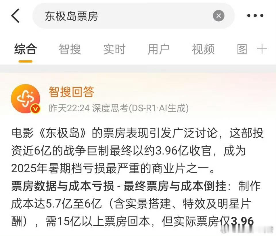 不知道龙龙粉在蛐蛐什么？东极岛按照这个投资比例才是血扑，睁大眼睛看看，而且票房＋