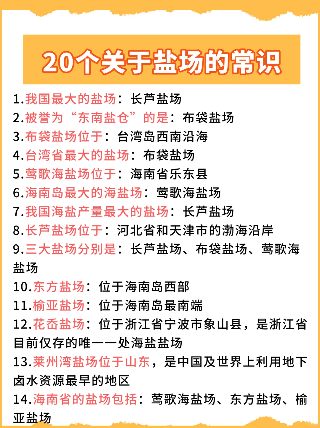 20个关于盐场的常识快看
