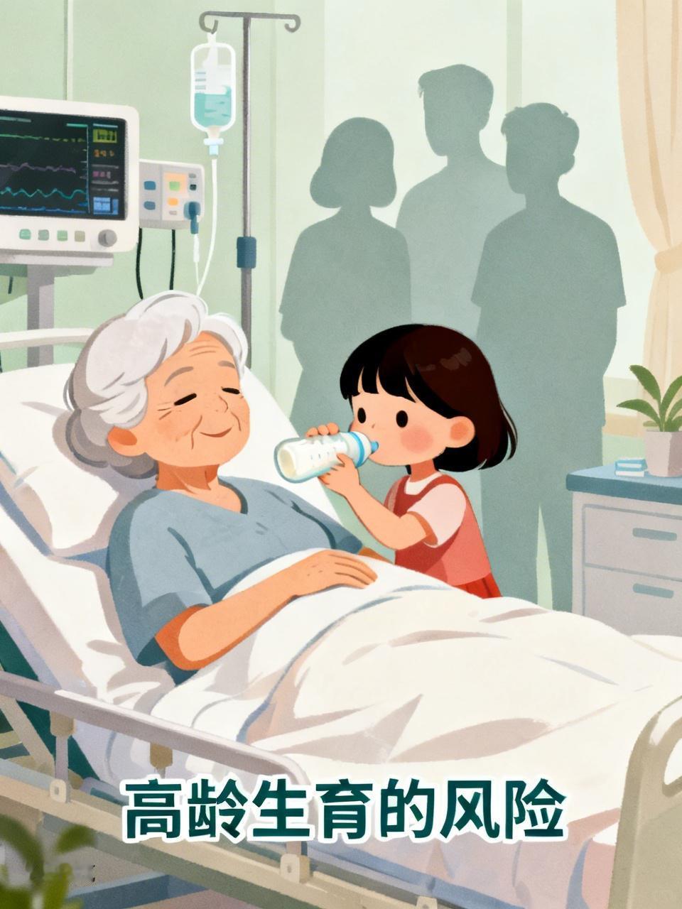67岁产女的田新菊妈妈如今卧床不起，6岁女儿“小天赐”贴心喂奶照顾，这画面看着既