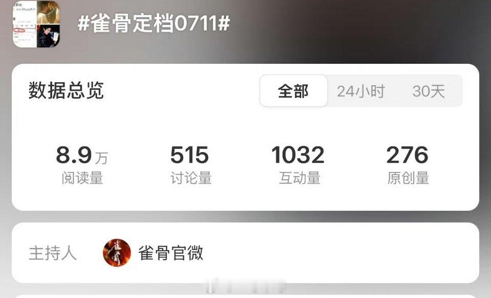 侯明昊、艾米《雀骨》定档词条已出，7.11开播 