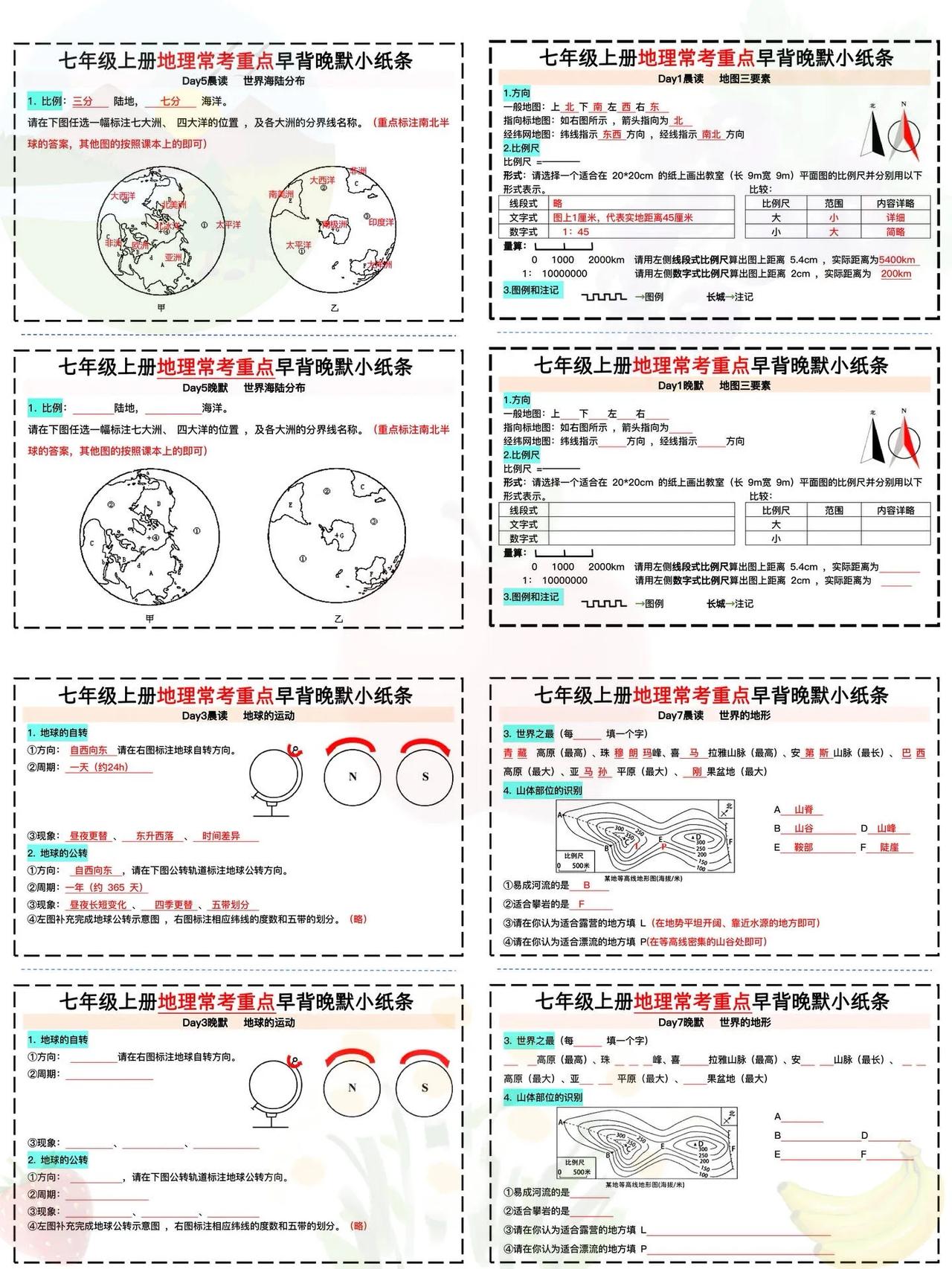 24新版七年级上册地理全册重要知识点汇总~