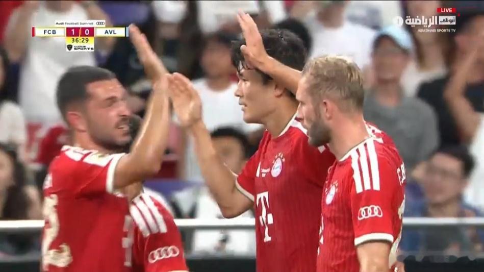 金珉載頭球破門🔥🔥🔥36分鐘，🇩🇪拜仁慕尼黑1-0阿斯頓維拉🏴󠁧?