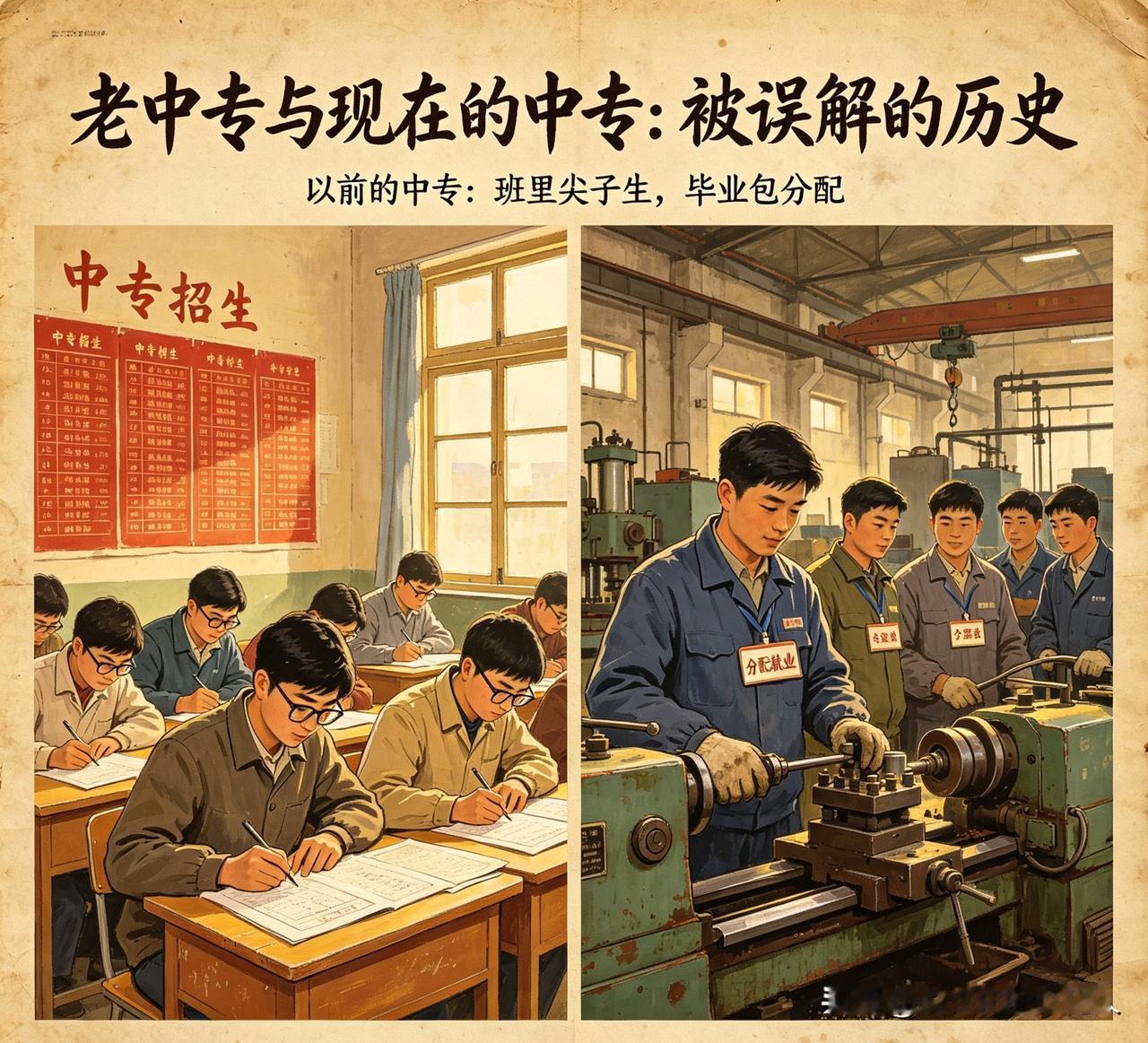 很多人以为，以前的老中专跟现在的中专是一回事，那是真不懂历史。

当年能考上中专