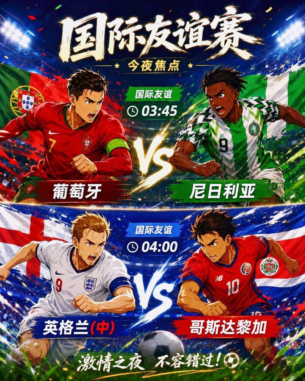 国际友谊 03:45葡萄牙 vs 尼日利亚方向：葡萄牙 -1.5球数：小3国际友