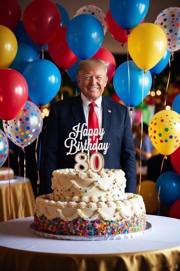特朗普80岁生日快乐！这个“老顽童”还在战斗！今天，特朗普80岁了。1946年6